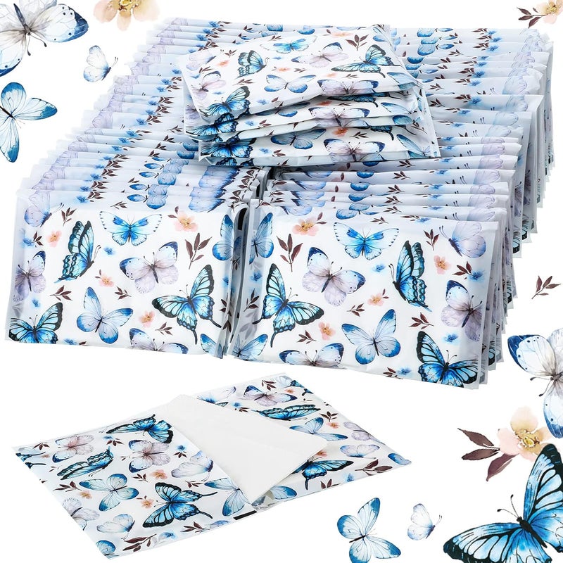 Geyee 50 Packs Tissue Travel Size Facial Paper Napkins Travel Packs Disposable Pocket Tissues for Wedding Guest Traveling School Purse Home Supplies, 500 Sheets 3 Ply(Vintage Butterfly) - Image 1